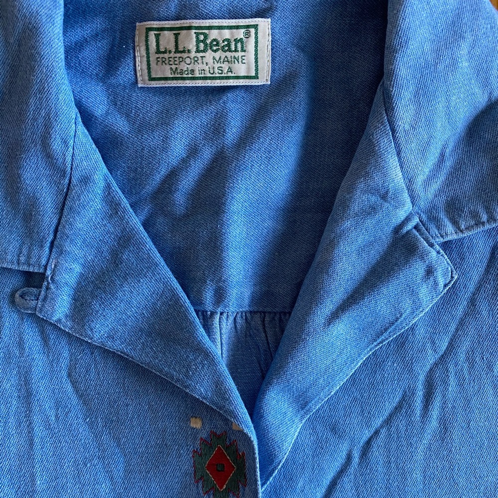 LLBean Detailed Denim Button Down